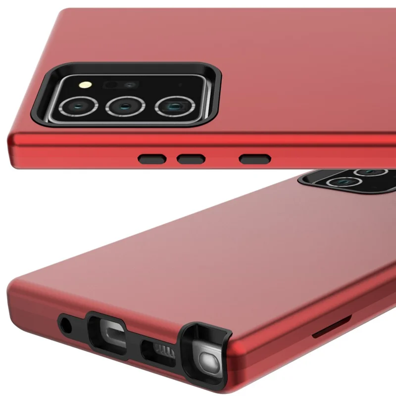 Rubberized Thicken TPU + PC Hybrid Case for Samsung Galaxy Note20 Ultra/Note20 Ultra 5G - Red