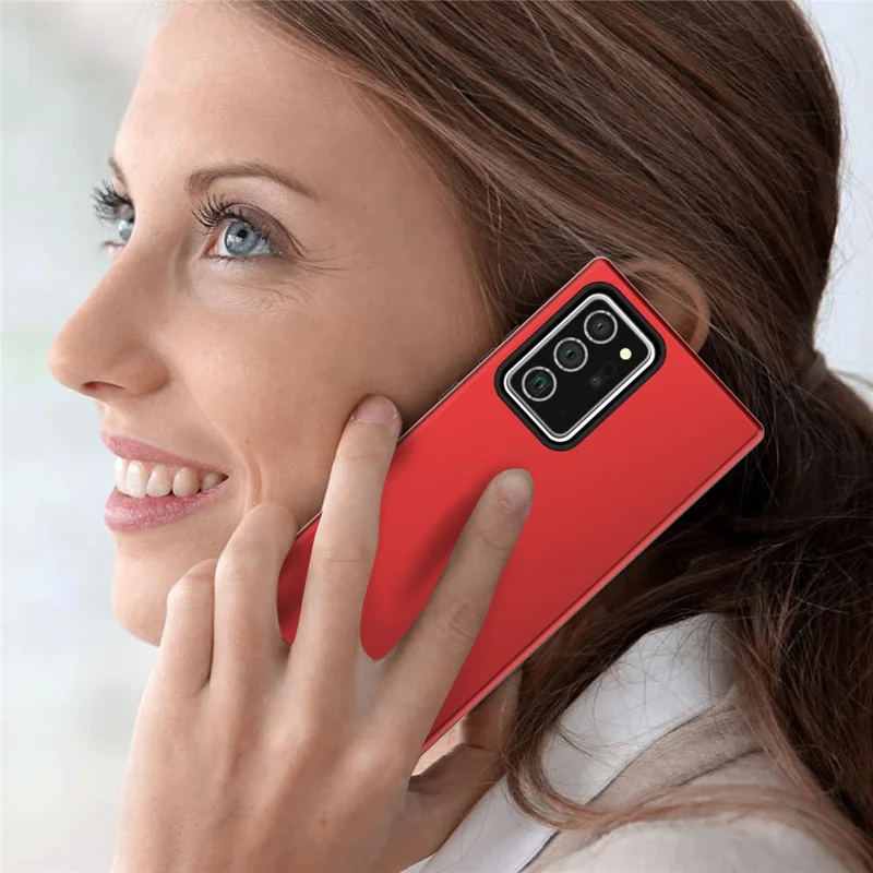 Rubberized Thicken TPU + PC Hybrid Case for Samsung Galaxy Note20 Ultra/Note20 Ultra 5G - Red