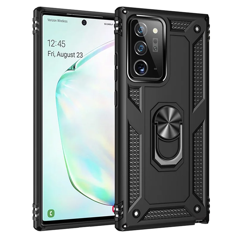 Hybrid PC TPU Kickstand Armor Handyhülle für Samsung Galaxy Note20/Note20 5G - Schwarz
