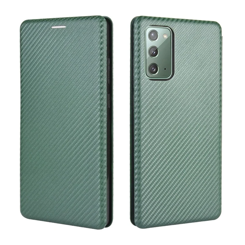 Obudowa telefoniczna z magnetyczną zatrzaskiem z włókna węglowego na Samsung Galaxy Note20/Note20 5G - Zielony