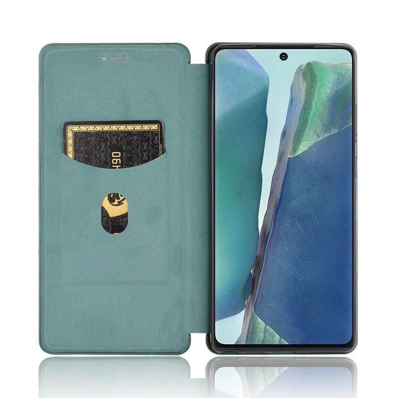 Obudowa telefoniczna z magnetyczną zatrzaskiem z włókna węglowego na Samsung Galaxy Note20/Note20 5G - Zielony