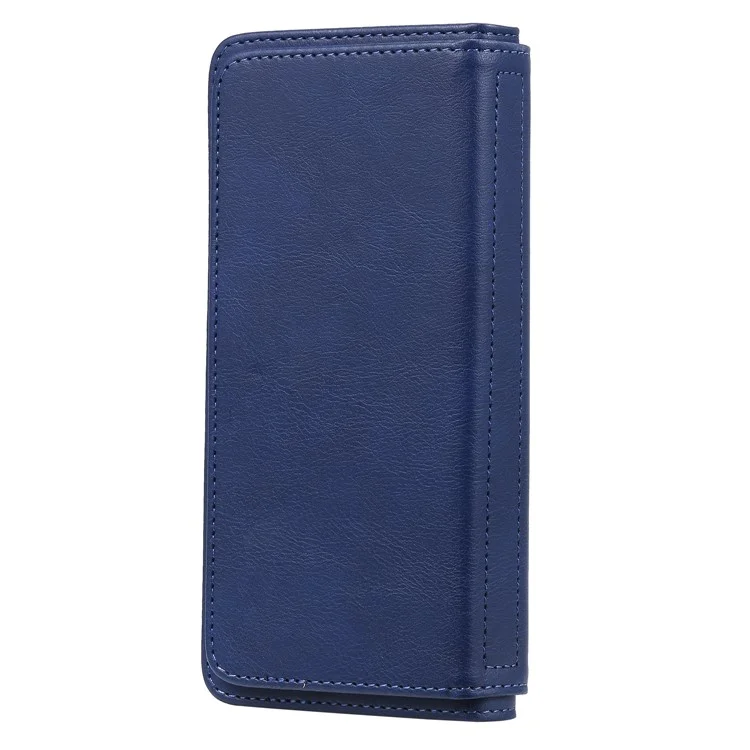 KT Multi-functional Series-1 10 Card Slots Leather Wallet Case for Samsung Galaxy A51 SM-A515 - Azul