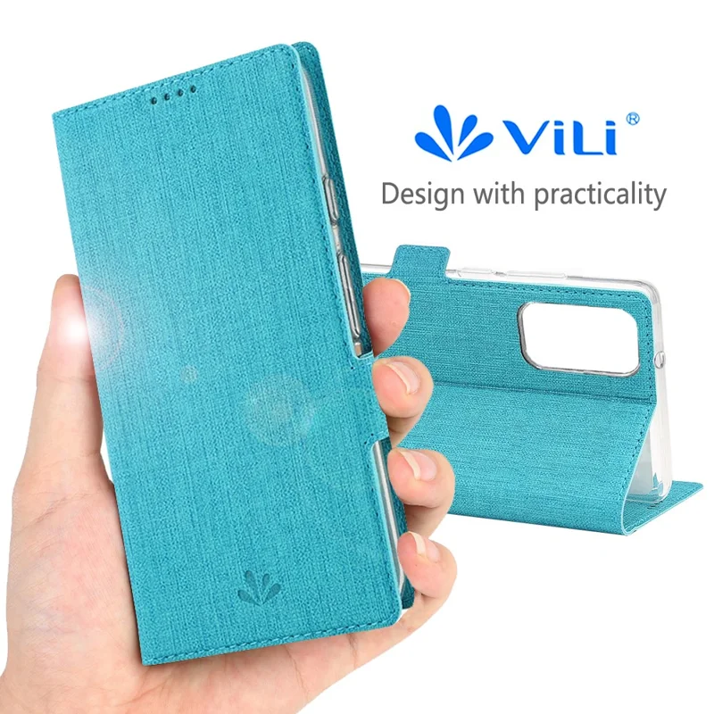 VILI DMK Cross Texture Double Magnetic Clasp Leather Wallet Case for Samsung Galaxy A31 - Blue