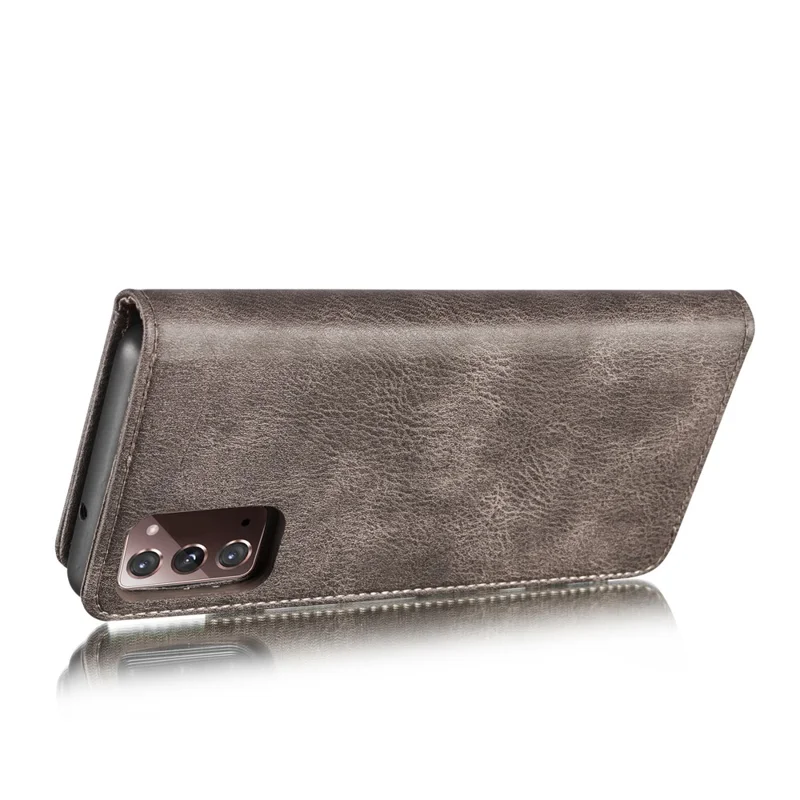 DG.MING Detachable 2-in-1 PC Back Cover + Split Leather Case for Samsung Galaxy Note20 / Note20 5G - Grey