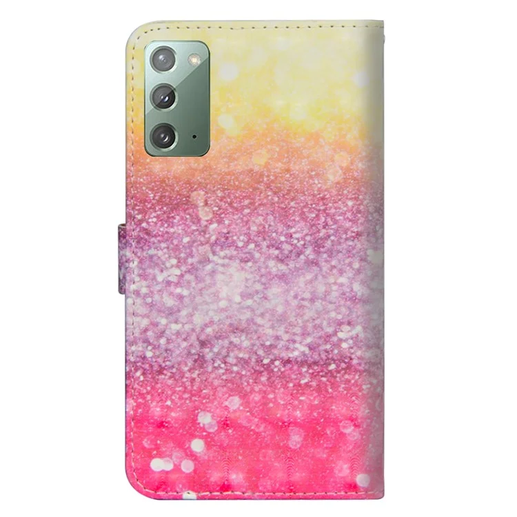 Leichtfleck Dekormuster Druckledertasche Für Samsung Galaxy Note20/Note20 5G - Glitzerelemente