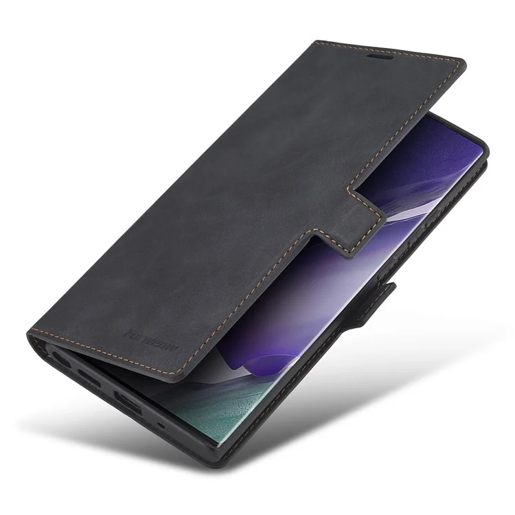 Forwenw Fantasy -serie Silky Touch Leder Handy Shell Für Samsung Galaxy Note20/Note20 5G - Schwarz