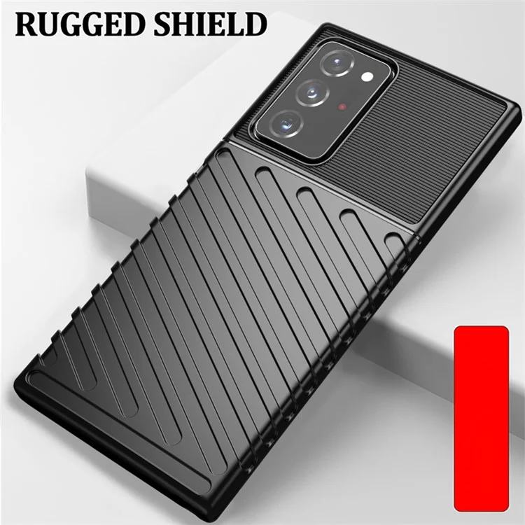 Capa de Textura de Tecido TPU da Série Thunder para Samsung Galaxy Note20 Ultra / Note20 Ultra 5G - Preta