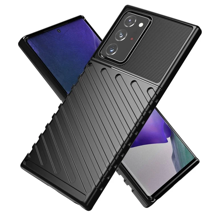 Capa de Textura de Tecido TPU da Série Thunder para Samsung Galaxy Note20 Ultra / Note20 Ultra 5G - Preta