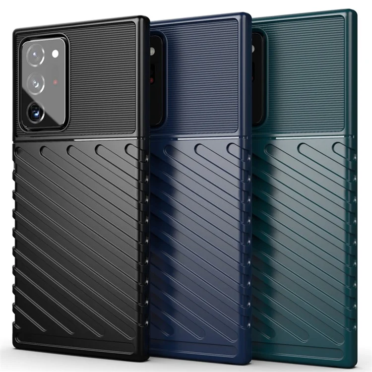 Capa de Textura de Tecido TPU da Série Thunder para Samsung Galaxy Note20 Ultra / Note20 Ultra 5G - Preta