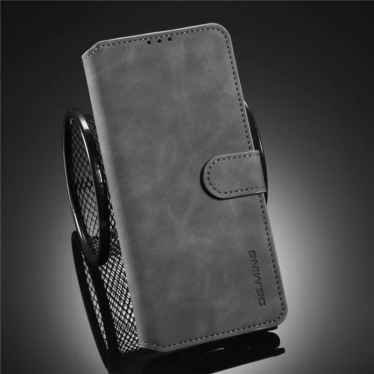 Dg. Ming Vintage PU Leather Wallet Stand Case Per Samsung Galaxy Note20 4G/5G - Grigio