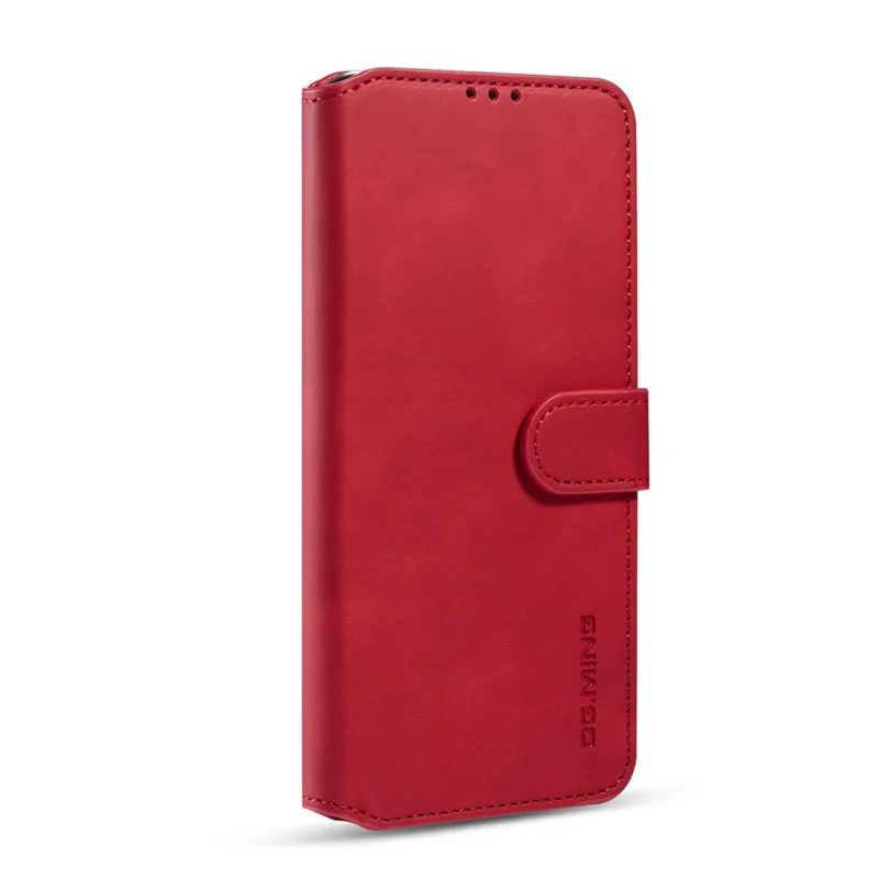 DG.MING Vintage PU Leather Wallet Stand Case for Samsung Galaxy Note20 4G/5G - Red