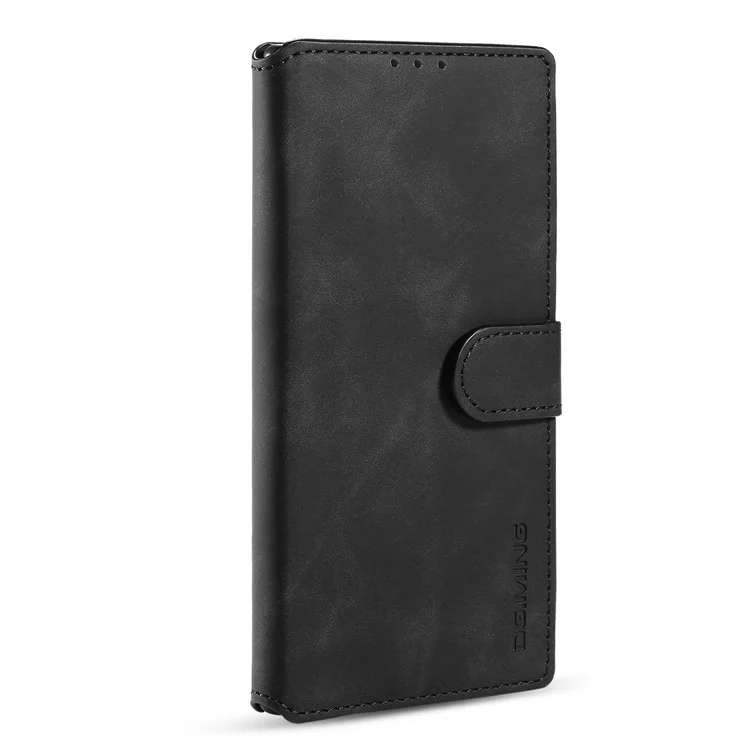 Дг. Ming Retro Leather Wallet Cover Для Samsung Galaxy Note20 Ultra/Note20 Ultra 5G - Черный