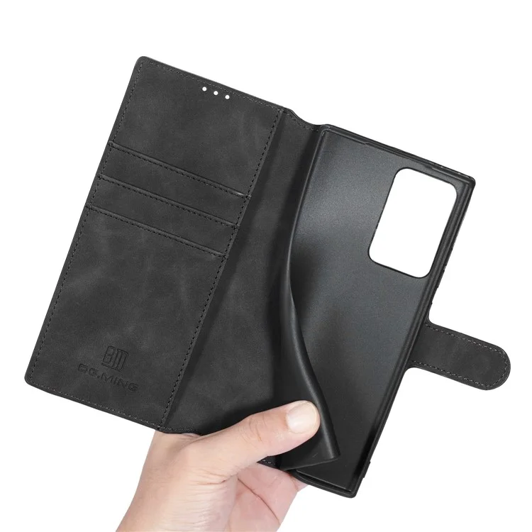 Дг. Ming Retro Leather Wallet Cover Для Samsung Galaxy Note20 Ultra/Note20 Ultra 5G - Черный