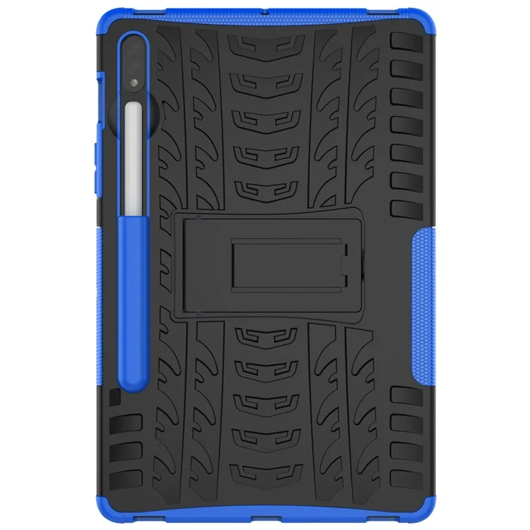 Anti-slip PC + TPU Combo Case with Kickstand for Samsung Galaxy Tab S9 / Tab S7 T870 / Tab S8 - Blue