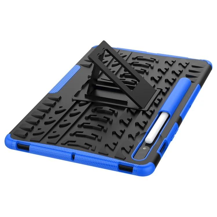Anti-slip PC + TPU Combo Case with Kickstand for Samsung Galaxy Tab S9 / Tab S7 T870 / Tab S8 - Blue