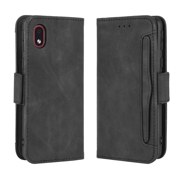 Wallet Leather with Stand Shell for Samsung Galaxy A01 Core/M01 Core - Black