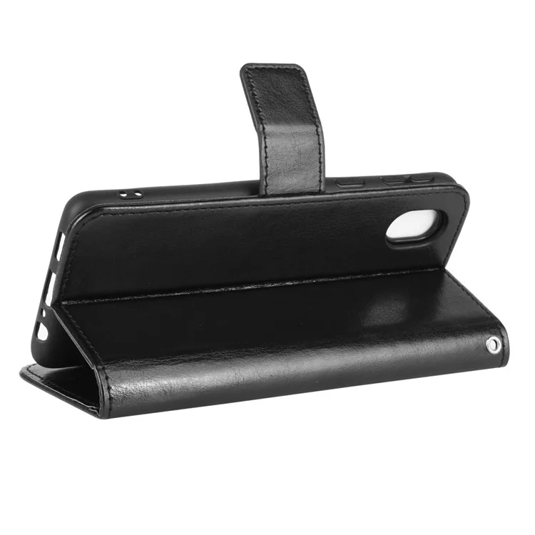 Crazy Horse Texture Wallet Stand in Pelle Custou di Telefono Per Samsung Galaxy A01 Core/M01 Core - Nero