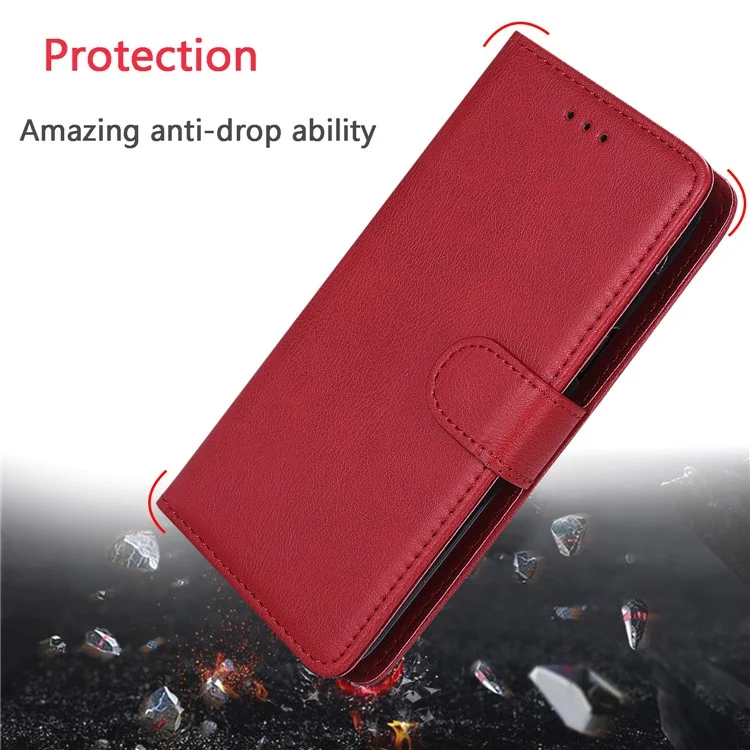 Magnetic KT Leather Series-3 Destreno de Cuero 2-en-1 Desmontable Para Samsung Galaxy M11 - Rojo