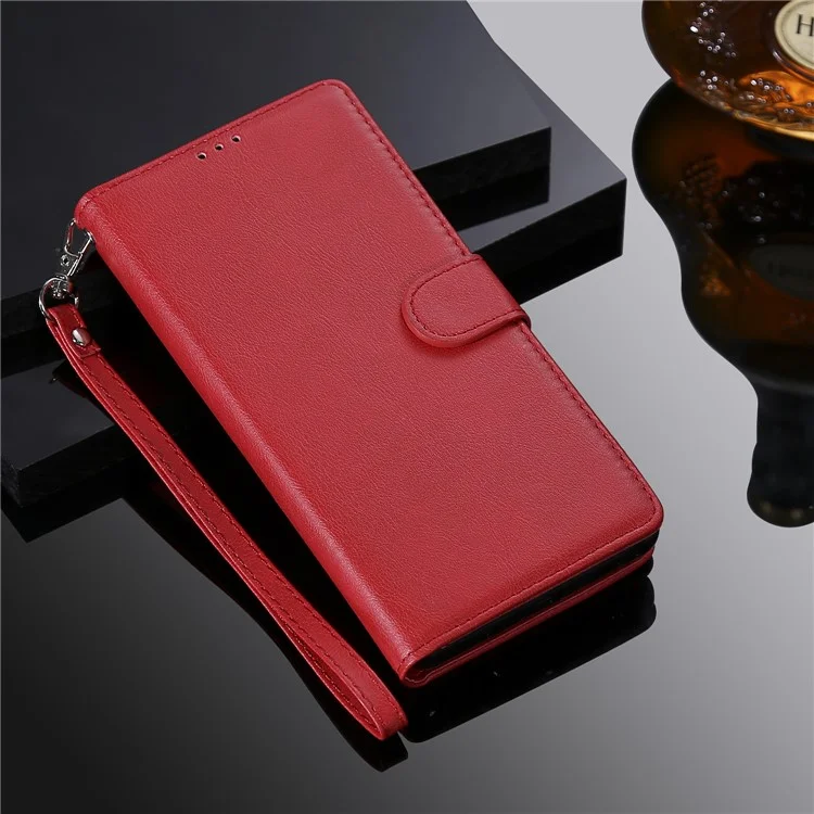 Magnetic KT Leather Series-3 Destreno de Cuero 2-en-1 Desmontable Para Samsung Galaxy M11 - Rojo