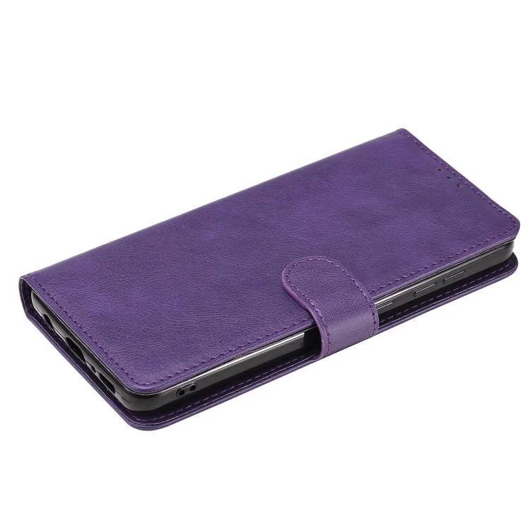 For Samsung Galaxy A21s Case 2 in 1 Detachable Magnetic Leather Wallet Mobile Cover with Strap - Purple