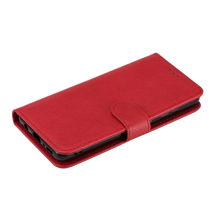 For Samsung Galaxy A41 (Global) Case 2 in 1 Detachable Magnetic Leather Wallet Mobile Cover with Strap - Red