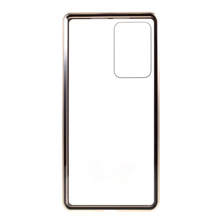 Double-sided Tempered Glass + Magnetic Adsorption Metal Frame Cover for Samsung Galaxy Note20 Ultra/Note20 Ultra 5G - Gold