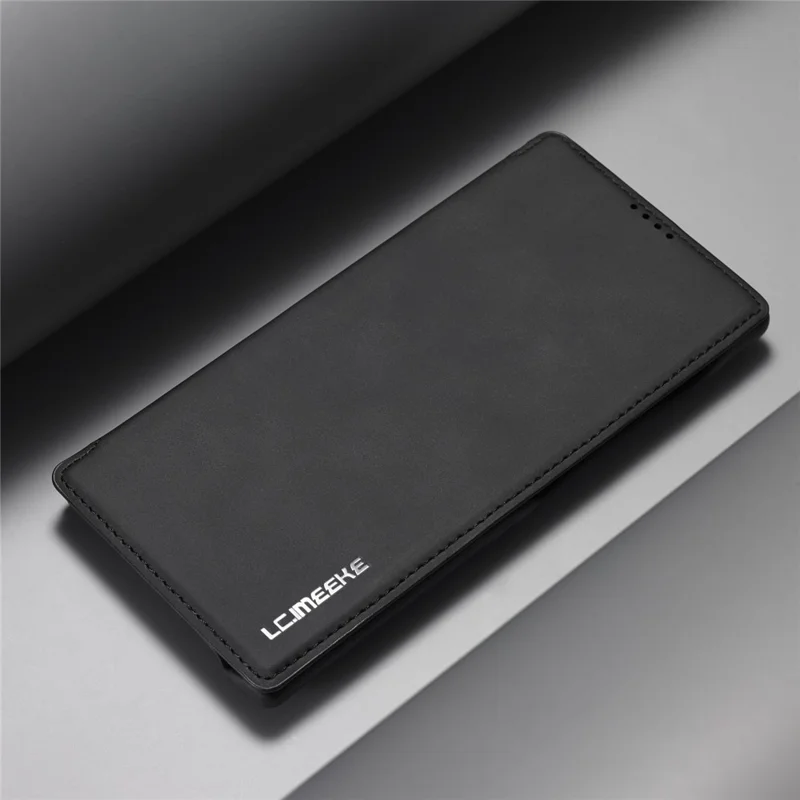 LC.IMEEKE Retro Style Leather Card Holder Case for Samsung Galaxy Note20 Ultra/Note20 Ultra 5G - Black