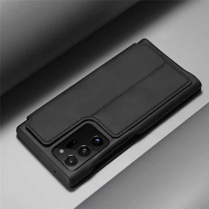 LC.IMEEKE Retro Style Leather Card Holder Case for Samsung Galaxy Note20 Ultra/Note20 Ultra 5G - Black