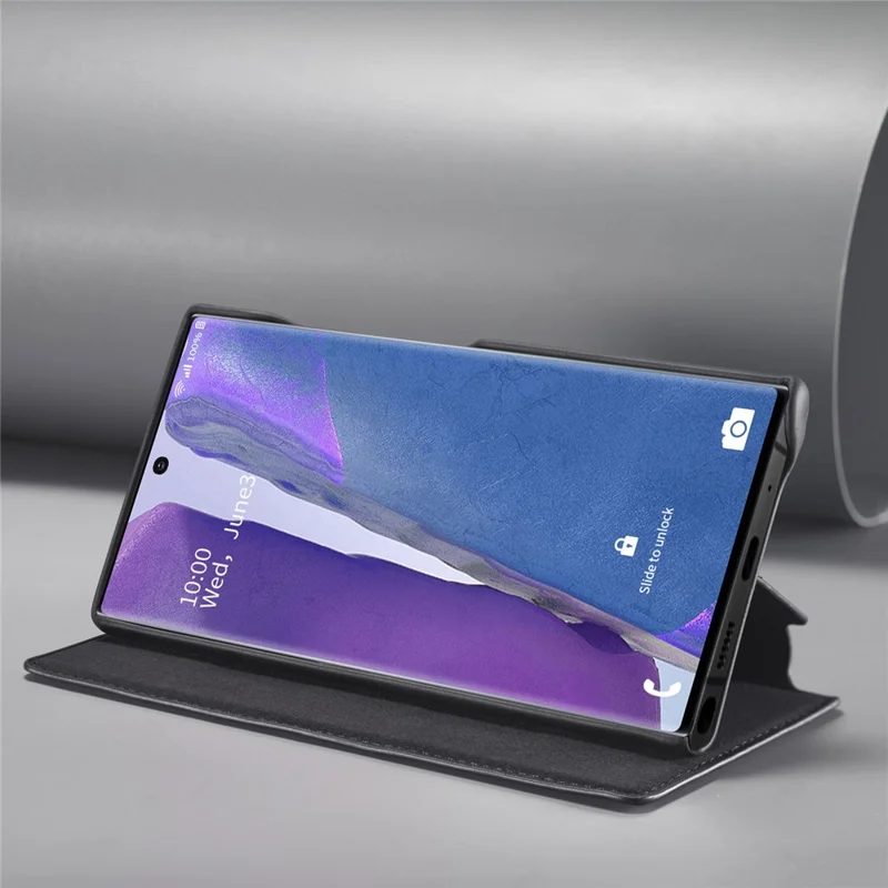 LC.IMEEKE Retro Style Leather Card Holder Case for Samsung Galaxy Note20 Ultra/Note20 Ultra 5G - Black