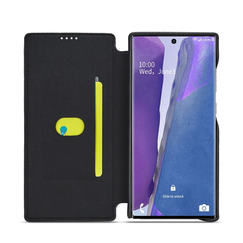LC.IMEEKE Retro Style Leather Card Holder Case for Samsung Galaxy Note20 Ultra/Note20 Ultra 5G - Black