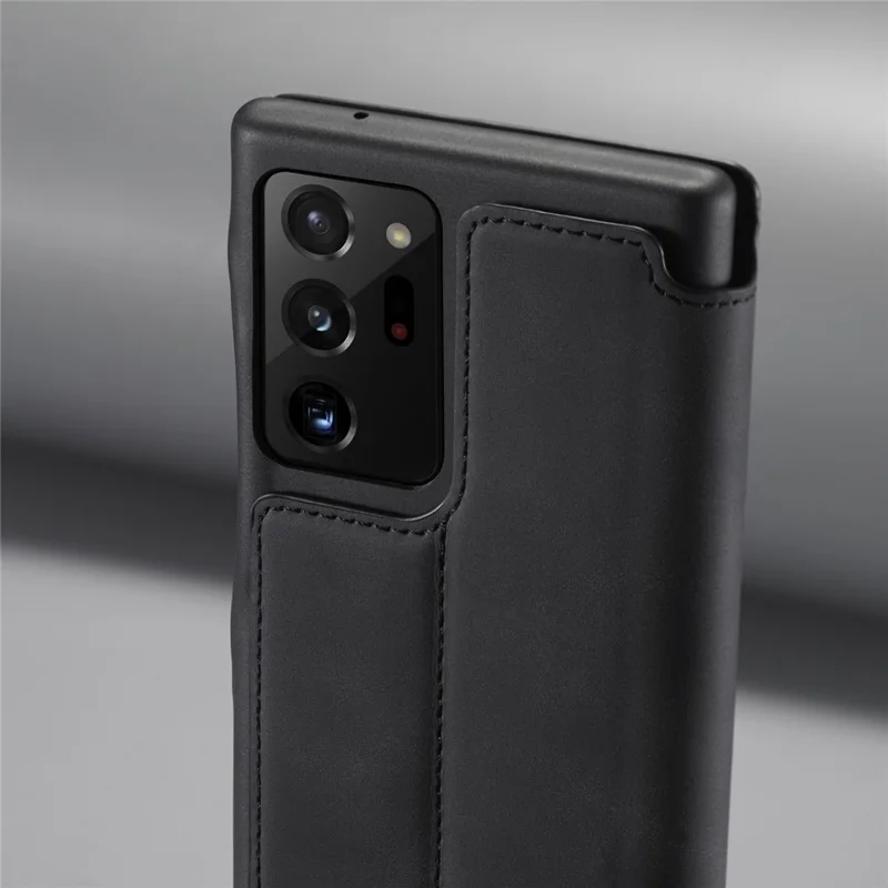 LC.IMEEKE Retro Style Leather Card Holder Case for Samsung Galaxy Note20 Ultra/Note20 Ultra 5G - Black
