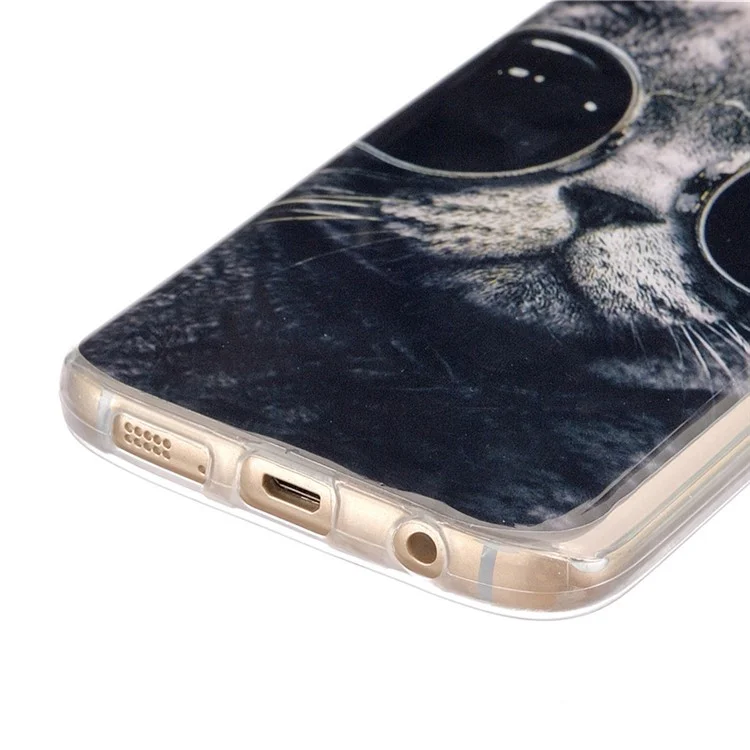 Soft IMD TPU Protective Case for Samsung Galaxy S7 G930 - Adorable Cat Wearing Glasses