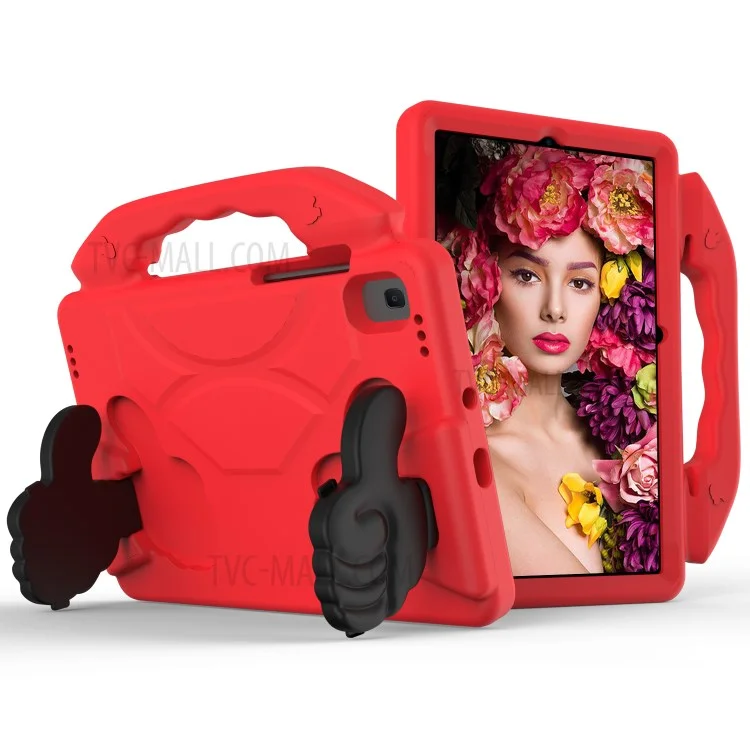 Shockproof Thumb Kickstand EVA Protective Cover for Samsung Galaxy Tab S6 Lite - Red