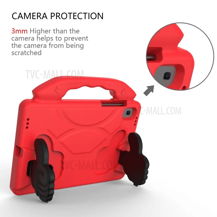 Shockproof Thumb Kickstand EVA Protective Cover for Samsung Galaxy Tab S6 Lite - Red