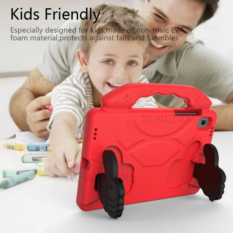 Shockproof Thumb Kickstand EVA Protective Cover for Samsung Galaxy Tab S6 Lite - Red