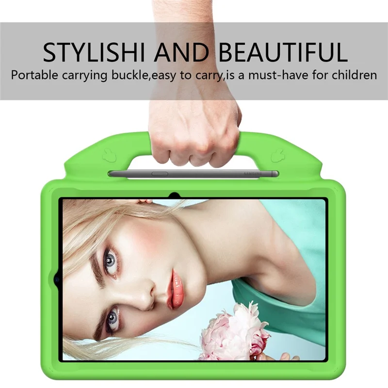 Shockproof Thumb Kickstand EVA Protective Cover for Samsung Galaxy Tab S6 Lite - Green