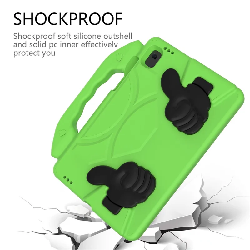 Shockproof Thumb Kickstand EVA Protective Cover for Samsung Galaxy Tab S6 Lite - Green