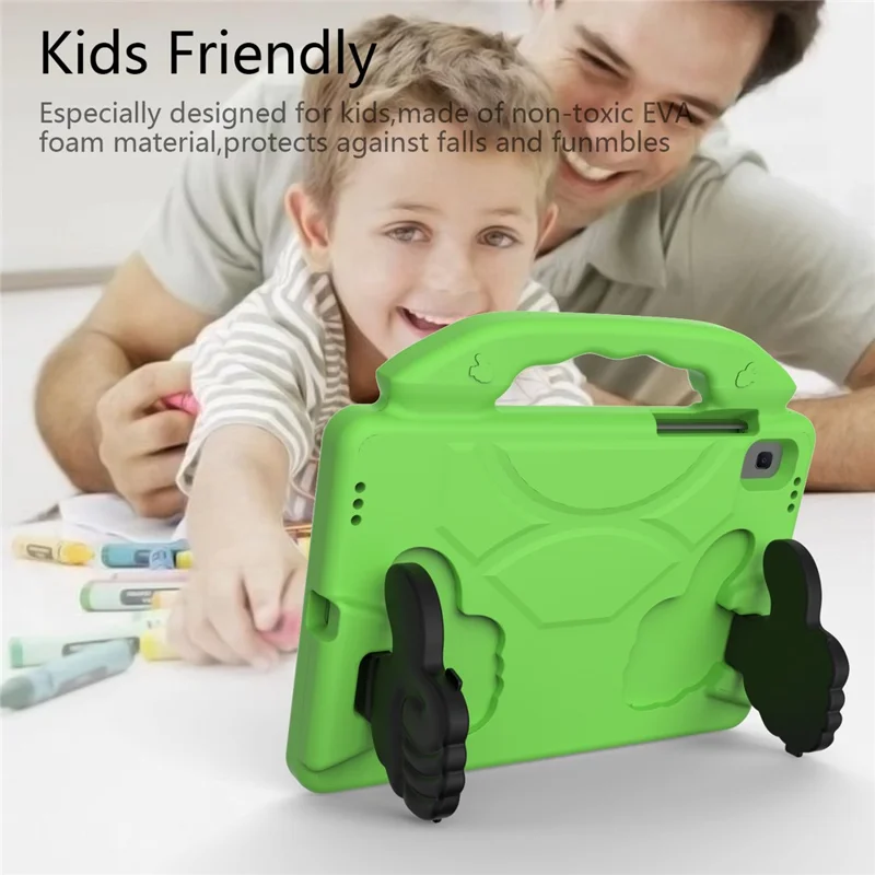 Shockproof Thumb Kickstand EVA Protective Cover for Samsung Galaxy Tab S6 Lite - Green