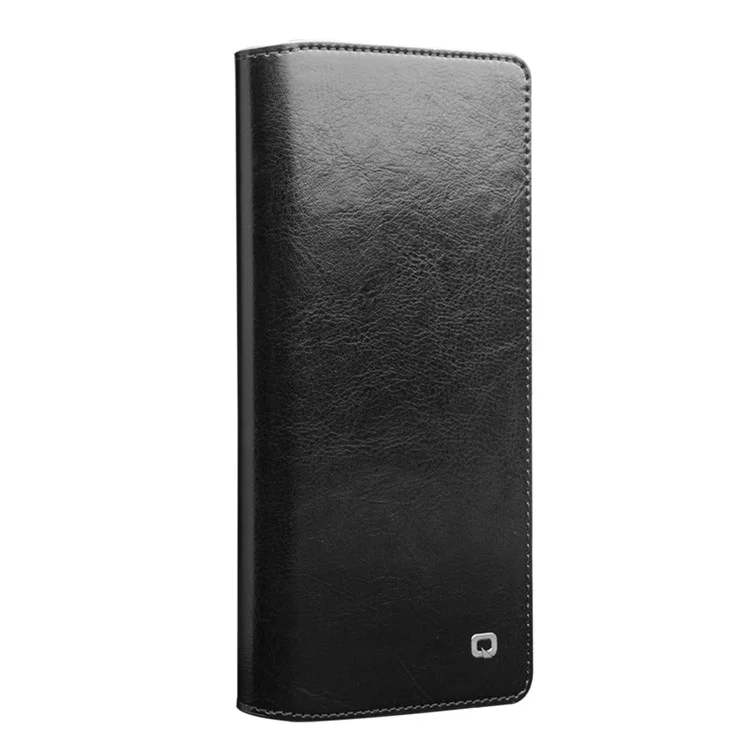 QIALINO For Samsung Galaxy Note20 Ultra 5G/Note20 Ultra Genuine Cowhide Leather Case Wallet Phone Protective Cover - Black