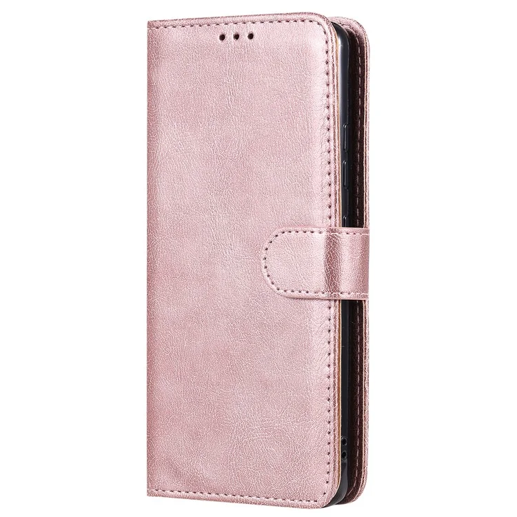 KT Leath Series-3 Étui de Portefeuille en Cuir 2 en 1 PU Pour Samsung Galaxy A51 5G SM-A516 - or Rose