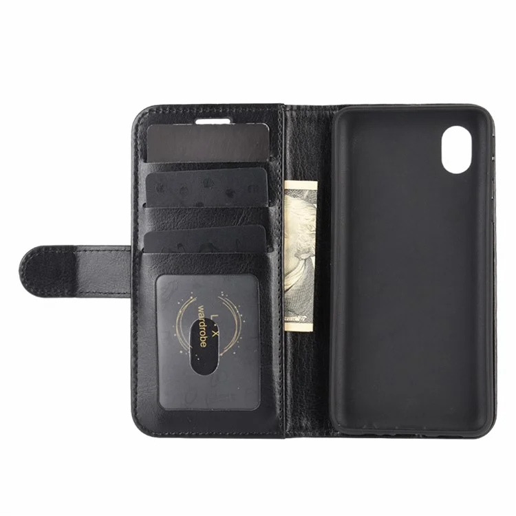 Funda de Cuero Con Cáscara de Estilo de Billetera de Caballos de Caballos Para Samsung Galaxy A01 Core/M01 Core - Negro