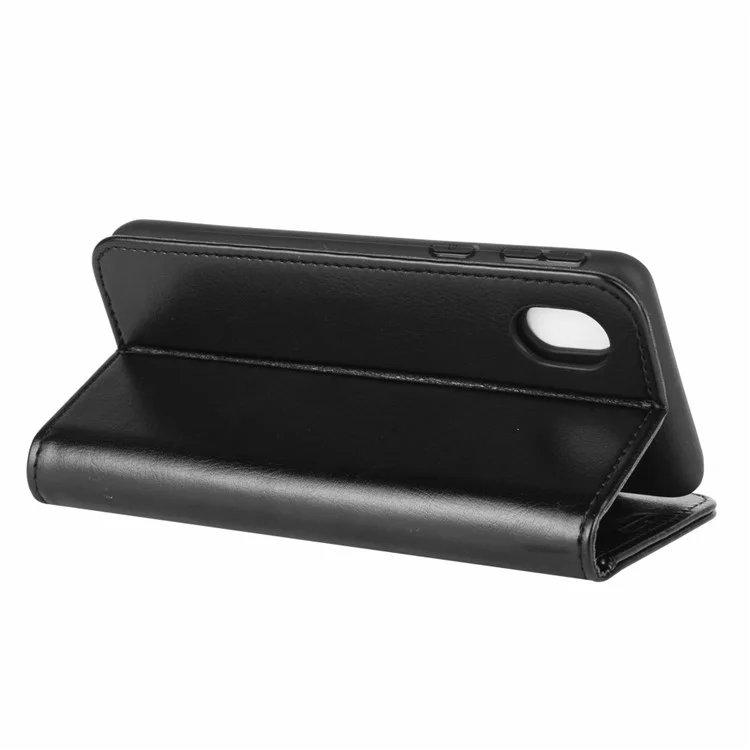 Funda de Cuero Con Cáscara de Estilo de Billetera de Caballos de Caballos Para Samsung Galaxy A01 Core/M01 Core - Negro