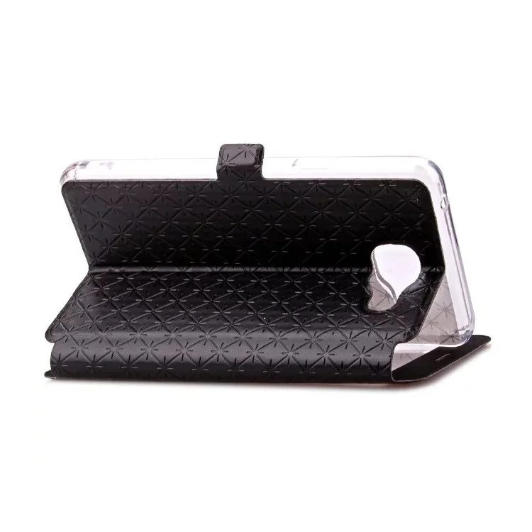 View Window Leather Stand Case for Samsung Galaxy A3 SM-A310F (2016) - Black