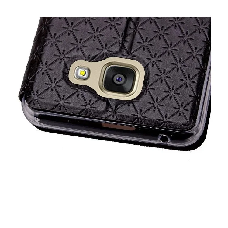 View Window Leather Stand Case for Samsung Galaxy A3 SM-A310F (2016) - Black