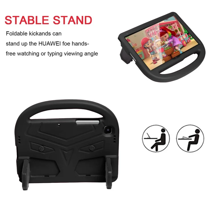 Funda de tableta a prueba de golpes con soporte estilo gorrión para Samsung Galaxy Tab A7 10.4 (2020) / (2022) T500 / Tab A7 10.4 (2022) - Negro
