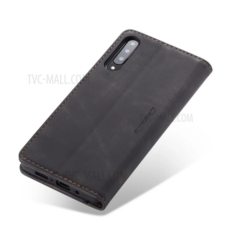 CASEME 013 Series Auto-absorbed Leather Wallet Case Flip Shell for Samsung Galaxy A70s - Black