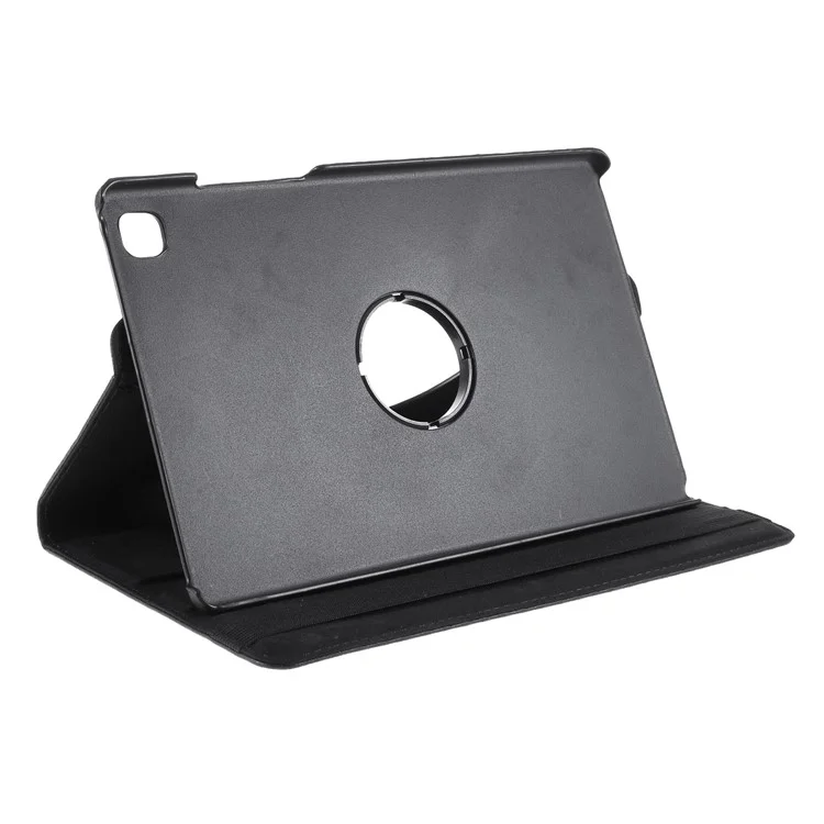 Funda de cuero con soporte giratorio de 360 grados y banda elástica de fijación para Samsung Galaxy Tab A7 10.4 (2020) / (2022) - Negro