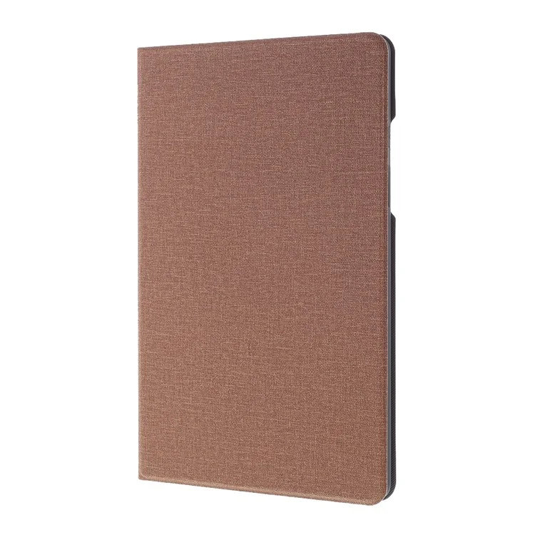 Cloth Texture Leather Tablet Case for Samsung Galaxy Tab A7 10.4 (2020) / (2022) with Adjustable Stand - Dark Brown