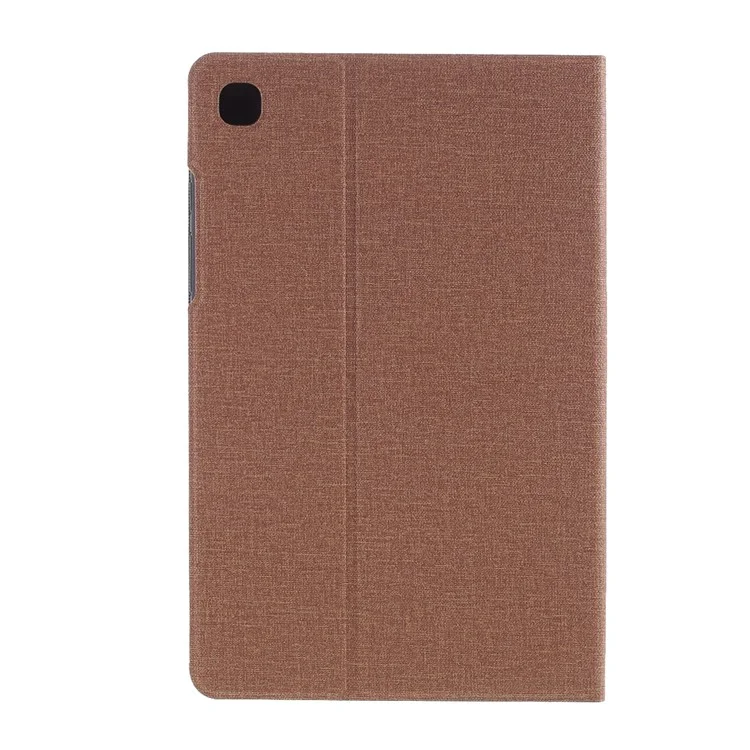 Estuche de Tableta de Cuero de Textura de Tela Para Samsung Galaxy Tab A7 10.4 (2020) Con Soporte Ajustable - Marron Oscuro