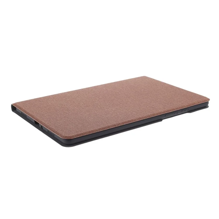 Cloth Texture Leather Tablet Case for Samsung Galaxy Tab A7 10.4 (2020) / (2022) with Adjustable Stand - Dark Brown